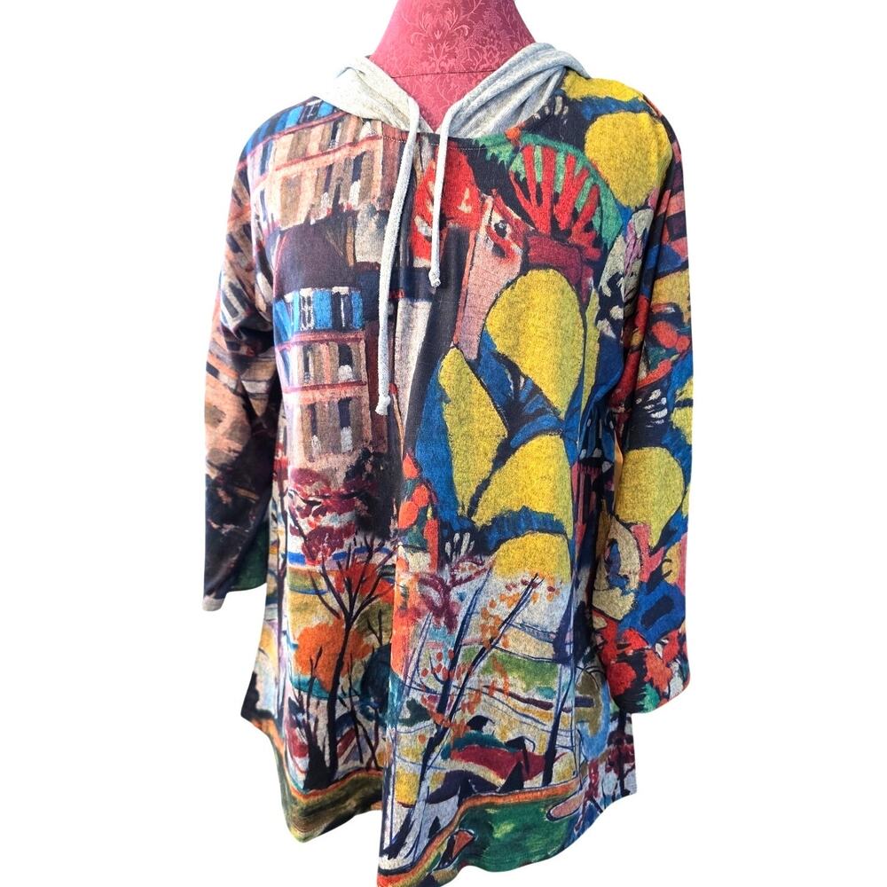 Gray Hoodie abstract fine art lightweight pullover/ unisex